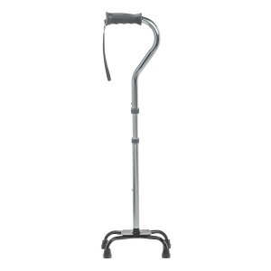 Drive Medical Small Base Folding Quad Cane - Supports up to 300 lbs, Pack of 1, RTL10310FCH